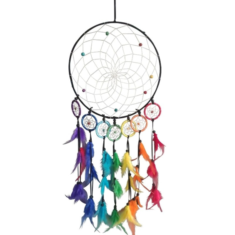 Dream Catcher Rainbow Chakra Feather