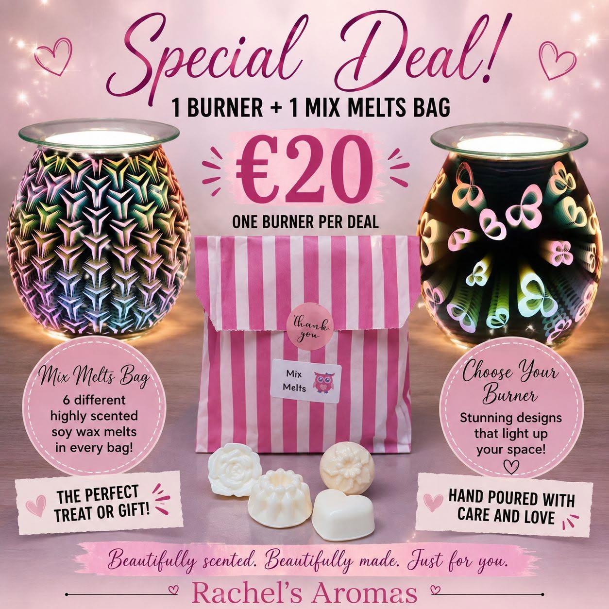 Luxury 3D Electric Burner + Bag of 6 Mixed Melts