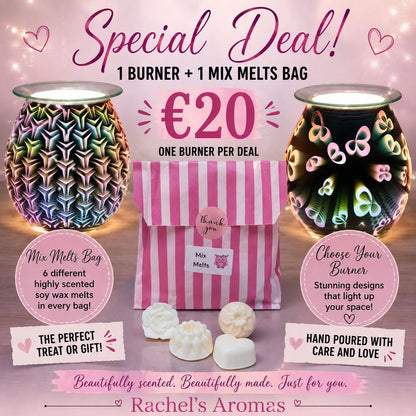 Luxury 3D Electric Burner + Bag of 6 Mixed Melts